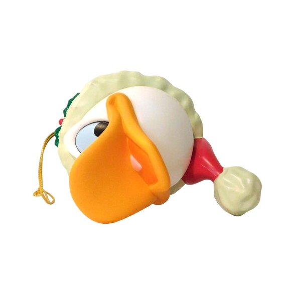 Disney Holiday Donald Duck Head Christmas Ornament Santa Hat Holly Enesco - Picture 7 of 7